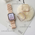 GAACAL Apple Watch Series 7-8 [45mm]用スワロフスキーフレーム ピンク×ゴールド W00065PG6-イメージ2