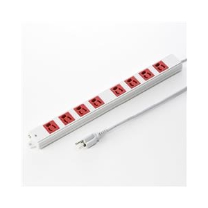 サンワサプライ TAP-K8-3R 工事物件タップ（3P・8個口・3m） レッド