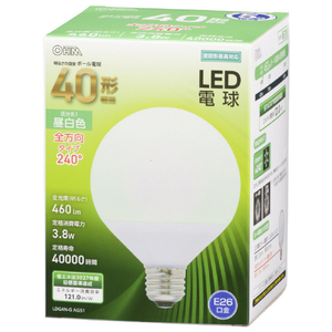 オーム電機 LED電球 E26口金 全光束460lm(3．8W普通電球サイズ) 昼白色相当 LDG4N-G AG51-イメージ1