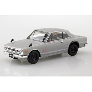 アオシマ 1/32 ニッサン C10 スカイライン 2000GT-R (シルバー) 楽プラ スナップキット No.16-SV Aﾗｸﾌﾟﾗ16SVC10GTRｼﾙﾊﾞ--イメージ2