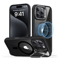 ESR iPhone 16 Pro用Classic スタンド付きハイブリッドケース クリアブラック ES27163I16PR