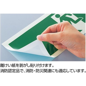 日本緑十字社 高輝度蓄光避難誘導ステッカ標識非常口SN-2804m消防認定品 粘着シール120非常口360 FC960HJ-3873536-イメージ3
