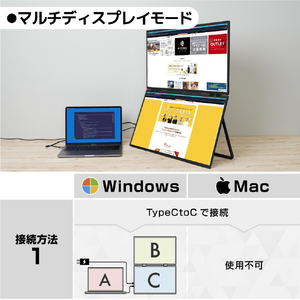 サンコー 23．8インチ上下2画面拡張デュアルモニター ブラック DMBG25HBK-イメージ7