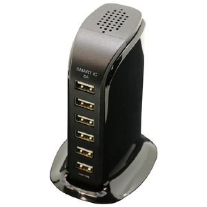 インプリンク USB6ポート DESK TOP AC充電器 計8A ブラック IAC6U80SIBK-イメージ1