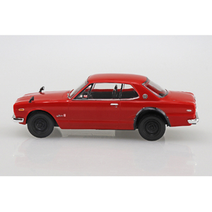 アオシマ 1/32 ニッサン C10 スカイライン 2000GT-R (レッド) 楽プラ スナップキット No.16-RD Aﾗｸﾌﾟﾗ16RDC10GTRﾚﾂﾄﾞ-イメージ4