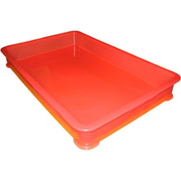 江部松商事 EBM/PP 半透明カラー番重 B型 大 レッド(サンコー製) FC276LK-3757330