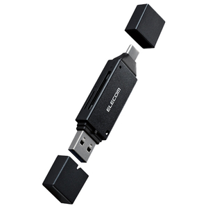 エレコム メモリーカードリーダー/USB Type-C & USB-A両対応タイプ ブラック MR3C-D207BK エレコム メモリーカードリーダー/USB Type-C & USB-A両対応タイプ ブラック MR3C-D207BK