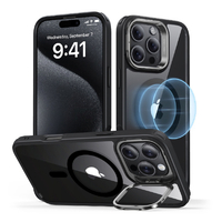 ESR iPhone 16 Pro Max用Classic スタンド付きハイブリッドケース クリアブラック ES27164I16PM