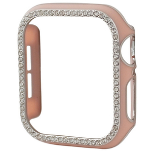 GAACAL Apple Watch Series 7-8 [41mm]用スワロフスキーフレーム ピンク×シルバー W00065PS5-イメージ1