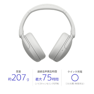 SONY ワイヤレスノイズキャンセリングステレオヘッドセット ホワイト WH-CH730N W-イメージ2