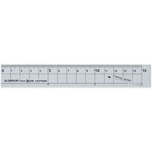 クツワ アルミ定規 15cm シルバー FCU8567-XS03SV-イメージ1