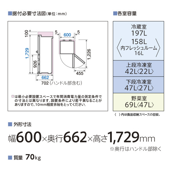 AQUA 【右開き】355L 4ドア冷蔵庫 ブライトシルバー AQR-36N2(S) 右開き 355L 冷蔵室
