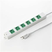 サンワサプライ 工事物件タップ（3P・6個口・3m） グリーン TAP-K6-3G