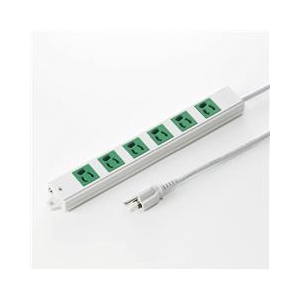 サンワサプライ 工事物件タップ（3P・6個口・3m） グリーン TAP-K6-3G-イメージ1