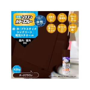 カンペハピオ 水性シリコンカラースプレー ダークブラウン 420ml FCB336M-イメージ2