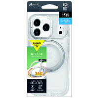 エアージェイ iPhone17 Pro用 MAGSAFE対応回転リングスタンドクリアケース シルバー AC-P25P-CMR SL