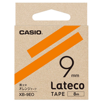 カシオ Lateco専用テープ(黒文字/9mm幅) オレンジテープ XB-9EO