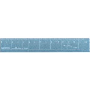 クツワ アルミ定規 15cm ブルー FCU8568-XS03BL-イメージ1