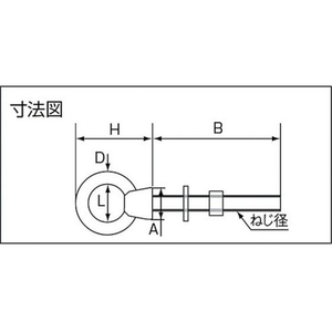 トラスコ中山 TRUSCO K型ロングアイボルト ステンレス製W1／2 100mm(1個=1袋) W1／2×1.752.162510010 FC490GT-2082714-イメージ3