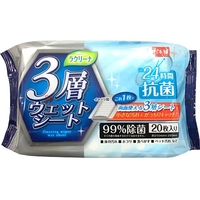 昭和紙工 24時間抗菌 フローリング用3層ウェットシート 20枚入 FC224ND-457741
