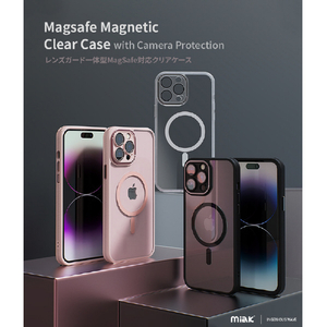 miak iPhone 14 Pro用レンズガード一体型MagSafe対応クリアケース スモーキークリア MA52167I14P-イメージ3