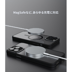 miak iPhone 14 Pro用レンズガード一体型MagSafe対応クリアケース スモーキークリア MA52167I14P-イメージ5