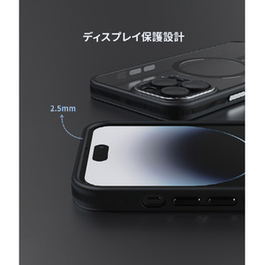 miak iPhone 14 Pro用レンズガード一体型MagSafe対応クリアケース スモーキークリア MA52167I14P-イメージ9