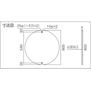 日本緑十字社 消防標識 消防水利 消防600A 600mm スチール 消防水利ボルト止め穴2ヵ所(Φ10mm×2)6006001 FC897HU-8148722-イメージ2