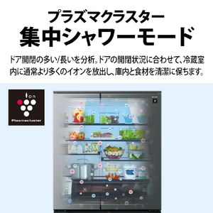 SHARP 【フレンチドア】607L 冷蔵庫 FiT63cmシリーズ冷蔵庫 ダスクダークメタル SJ-MF61R-H-イメージ12