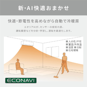 パナソニック 「工事代金別」 18畳向け 自動お掃除付き 冷暖房省エネハイパワーエアコン(寒冷地モデル) Eolia(エオリア) UXシリーズ UXシリーズ CS-UX565D2-WS-イメージ11