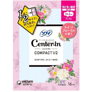ユニ・チャーム センターイン コンパクト1／2 フローラル香 特多い昼羽付16枚 FC15907-イメージ2