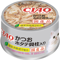 いなばペットフード CIAO ホワイティ かつお ホタテ貝柱入り かつお白身シリーズ ﾁﾔｵｶﾂｵﾎﾀﾃｶｲﾊﾞｼﾗｲﾘ85G