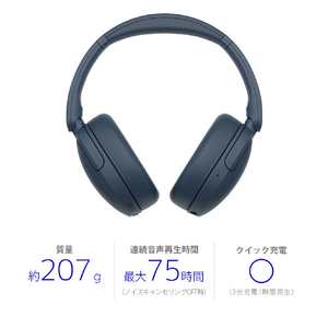 SONY ワイヤレスノイズキャンセリングステレオヘッドセット ブルー WH-CH730N L-イメージ2