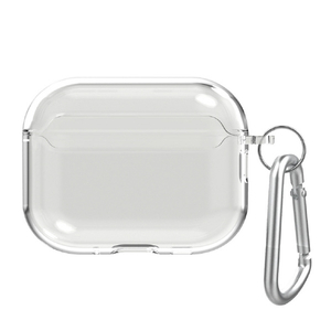トリニティ AirPods Pro 3用衝撃吸収 クリアTPUケース カラビナ付き シルバー TR-APP25-TCC-CLSV-イメージ2