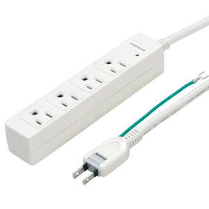 ヤザワ 3Pマグネットタップ(4個口・2m) ホワイト Y02JKP402WH-イメージ1