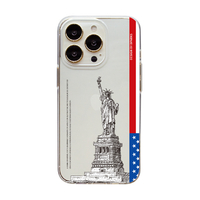 Dparks iPhone 14 Pro用ソフトクリアケース The 自由の女神 DS24168I14P