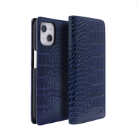 ABBI SIGNATURE iPhone 15用LIPARI イタリアンレザー MagSafe対応ダイアリーケース ネイビー ABS26169I15