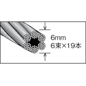 トラスコ中山 メッキ付ワイヤロープ Φ6mm×10m 610300 FC221EG-2134659-イメージ2