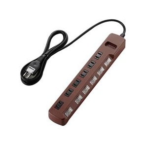 エレコム スイッチ付雷ガードタップ(6個口・2m) Color Style ブラウン T-BR04-2620BR エレコム スイッチ付雷ガードタップ(6個口・2m) Color Style ブラウン T-BR04-2620BR
