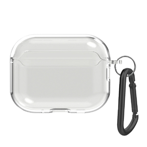 トリニティ AirPods Pro 3用衝撃吸収 クリアTPUケース カラビナ付き ブラック TR-APP25-TCC-CLBK-イメージ2