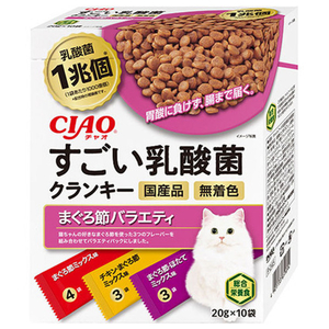 イナバショクヒン CIAO すごい乳酸菌クランキー まぐろ節バラエティ 20g×10袋入り ﾆﾕｳｻﾝｷﾝｸﾗﾝｷ-ﾏｸﾞﾛﾌﾞｼB200G-イメージ1