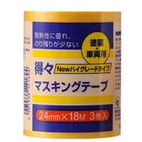 ハンディ・クラウン 得々マスキングテープ NEW-HG 黄 3巻パック 24mm×18m 2590380024