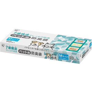 アイリスオーヤマ ペット用防臭袋 Mサイズ90枚入り FC053PX-PBB-M90-イメージ1