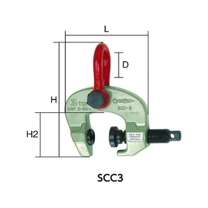 スーパーツール スクリューカムクランプ万能型容量0.3ton クランプ範囲50~100mm 0.350～1005415551 FC701HN-8550132-イメージ4