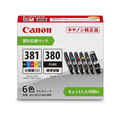 キヤノン インクカートリッジ BCI-381S+380／6MP マルチP6色 FCE105Y-BCI-381S+380/6M