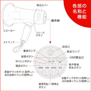 FRC メガホン型拡声器(5W) NEXTEC NX-BV41E-イメージ5