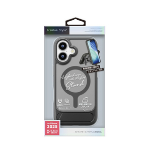 PGA iPhone 17用MagSafe スタンド付ハイブリットケース ブラック PG-25AMH05BK-イメージ1