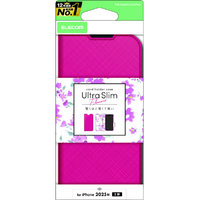 エレコム iPhone 17用手帳型ケース 薄型 磁石付 フラワーズ ディープピンク PM-A25APLFUJPND