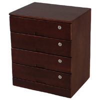 オスマック 全段カギ付きリビングチェスト 4段 ブラウン TIK-464