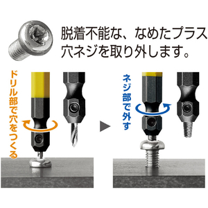 兼古製作所 なめたネジはずしビット２本組　Ｍ２．５～５ネジ用　ステンレスネジにも対応　全長６５ｍｍ ANH-S2-イメージ2